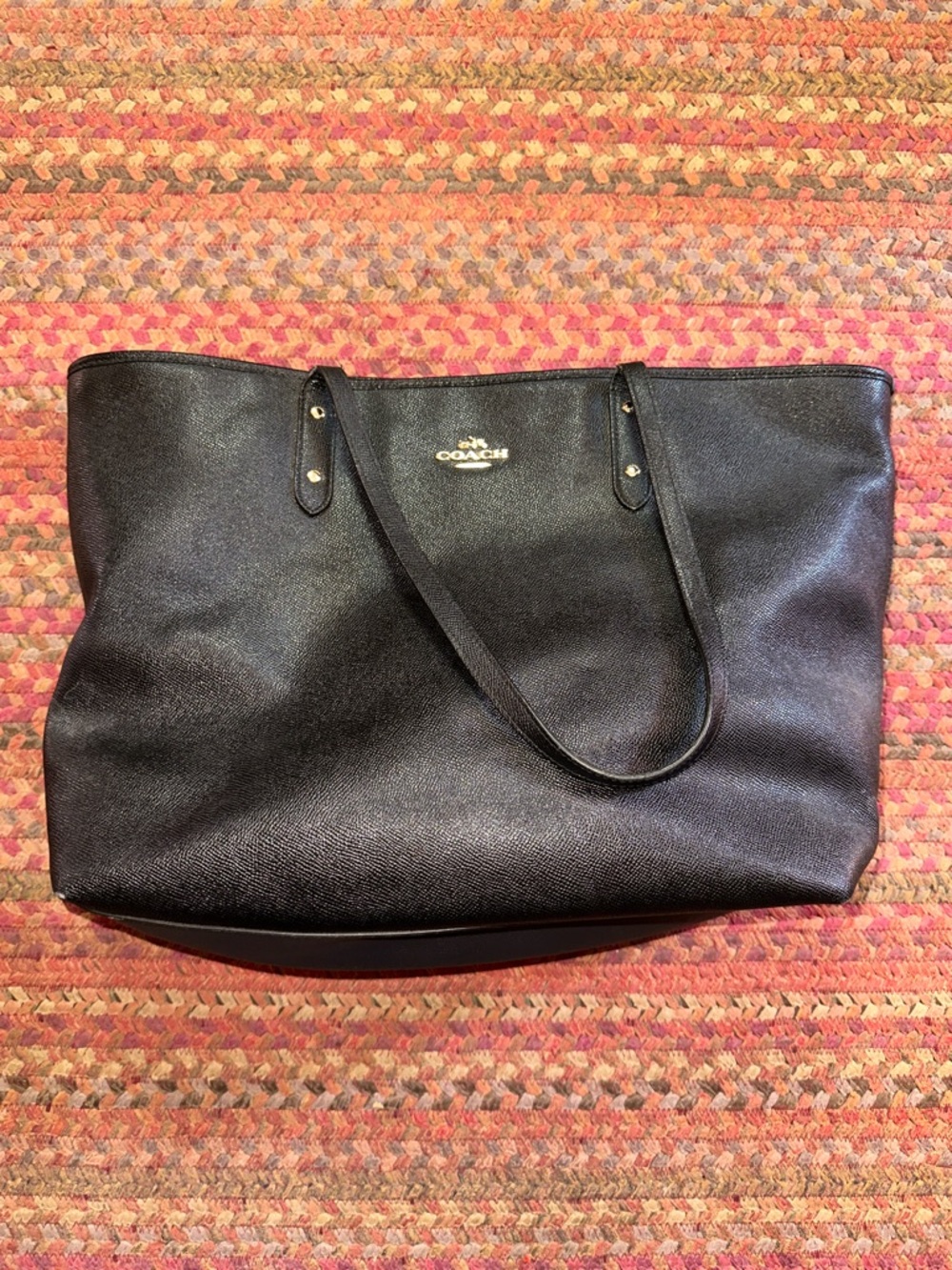 COACH BLACK LEATHER LARGE TOTE BQG